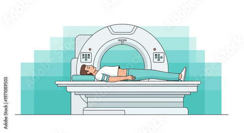 Patient Undergoing CT Scan in Modern Medical Imaging Machine