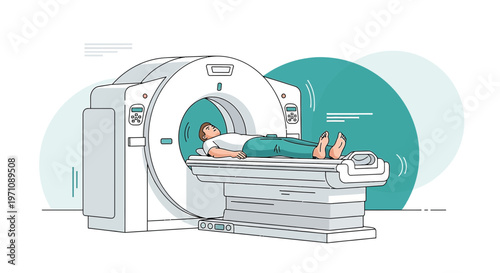 Patient Undergoing CT Scan in Modern Medical Imaging Machine