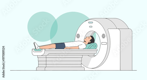 Patient Undergoing CT Scan in Modern Medical Imaging Machine