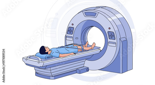 Patient Undergoing CT Scan in Modern Medical Imaging Machine