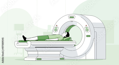 Patient Undergoing CT Scan in Modern Medical Imaging Machine