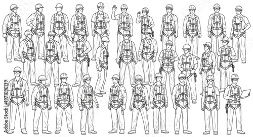 Collection of Soldiers in Military Uniforms Standing in Formation.