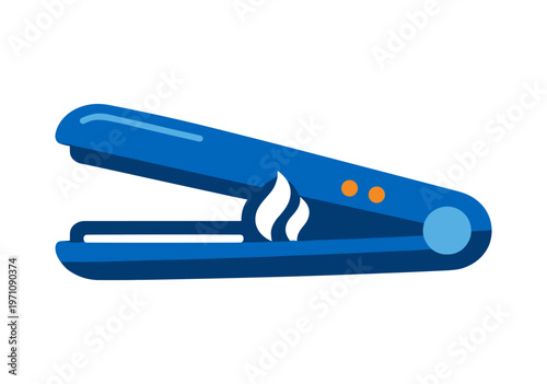 Hair straightener icon. flat iron, straightening tool, smoothing, heat styling, sleek hair, salon appliance. smooth, frizz control, professional styling.