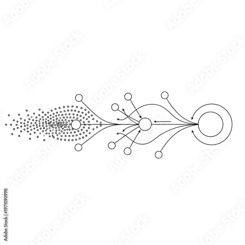 Neuron Network Connection Diagram Illustration.