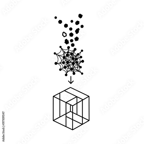 Nanoparticles assembling into a cube.