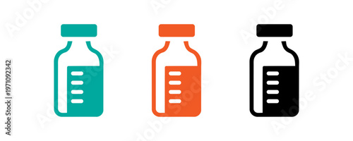 Set of colorful medicine bottles with dropper caps