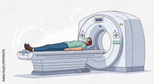 Patient Undergoing CT Scan in Modern Medical Imaging Machine