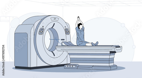 Patient Undergoing CT Scan in Modern Medical Imaging Room