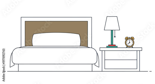 Simple Modern Bedside Table Setup.