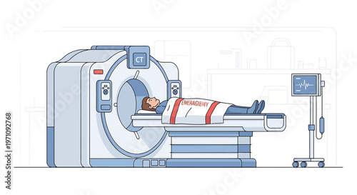 Patient Undergoing CT Scan in Modern Medical Imaging Room