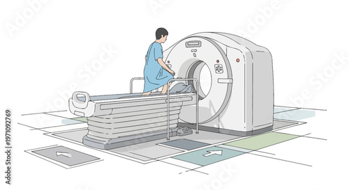 Patient Undergoing CT Scan in Modern Medical Imaging Room