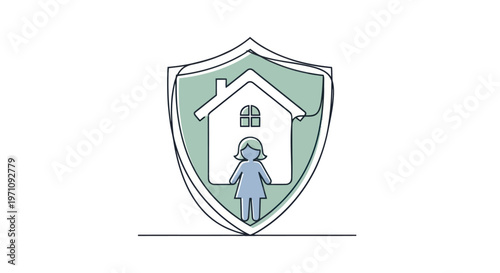 Shield Protecting House and Person.