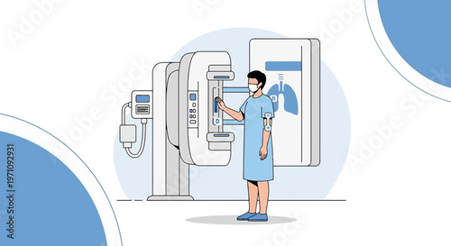 Patient undergoing medical imaging scan in a modern clinic, healthcare technology concept