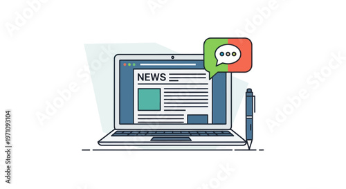 Laptop with news website on screen.