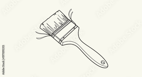 Line Art Paintbrush with Bristles