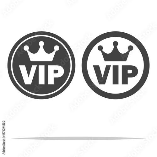 Round vip icon transparent vector isolated illustration