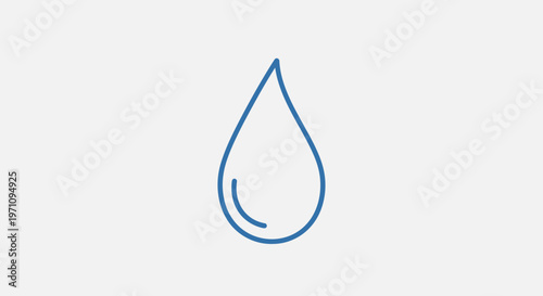 Simple Blue Water Drop Icon on White Background