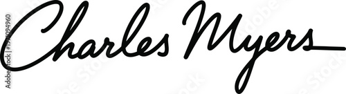 A signature of Charles Myers in black ink on a white background