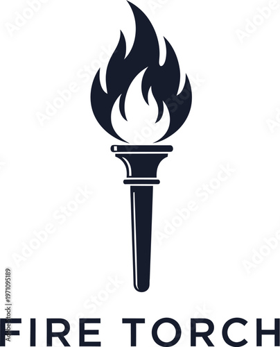 A black fire torch logo on a white background with the words 'FIRE TORCH' written below it.