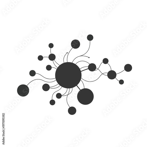Black and white molecular structure model.