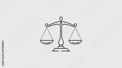 Clean justice scale flat design – Perfect for law firm branding, court documents, or ethical business content.