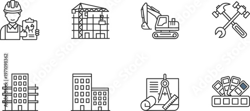 Business productivity line icon set featuring email marketing calendar scheduling team collaboration document analysis growth charts and global network communication symbols.