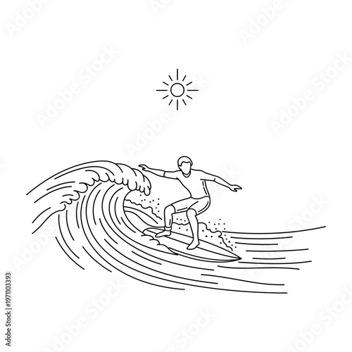 Man surfing on a wave board.