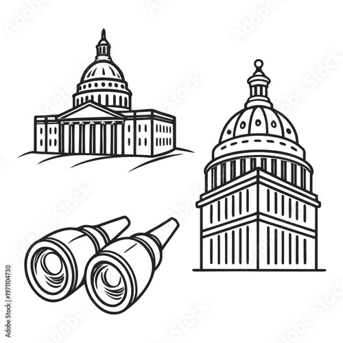 Clean Web Outline Icon Set Vector