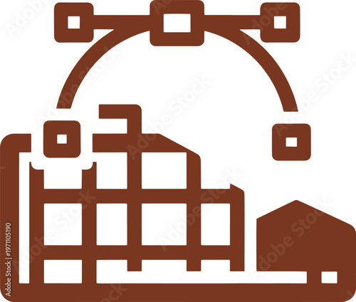 Brown outline of a whisk with a handle and bristles on a white background kitchen tool cooking utensil