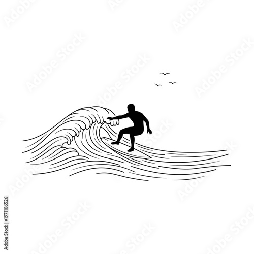 Man surfing on a wave board.