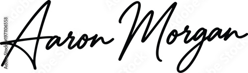 The signature of artist Aaron Morgan in black ink on a white background