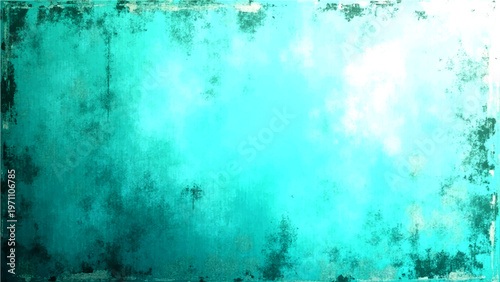 Vector A vivid texture background in mesmerizing teal color with grunge-style edges, creating an ideal base for diverse design applications.