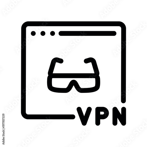 Secure Anonymous VPN Browser Window Outline Symbol