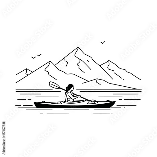 Person paddling a kayak on water.