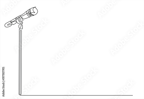 Continuous Line Drawing of a Microphone on a Stand