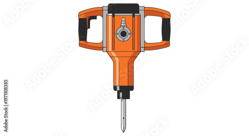 Vibratory plate compactor orange construction equipment heavy duty tool steel plate powerful machinery isolated on white background