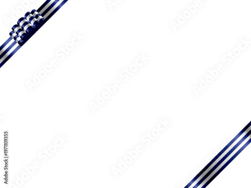 リボン波大、縞、斜F、14紺