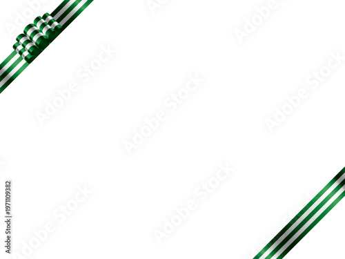 リボン波大、縞、斜F、17緑