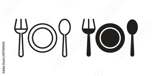 Food icon set, collection of icon in editable strokes and flat versions