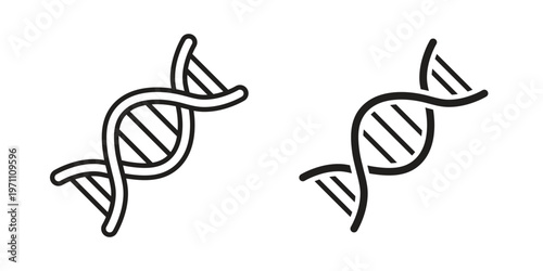 DNA icon set, collection of icon in editable strokes and flat versions