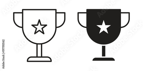 Award icon set, collection of icon in editable strokes and flat versions