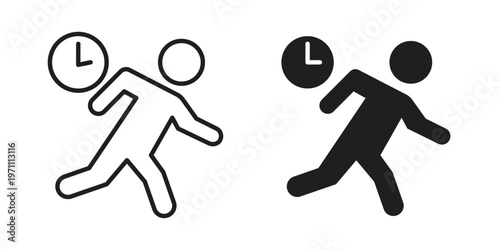 Busy icon set, collection of icon in editable strokes and flat versions