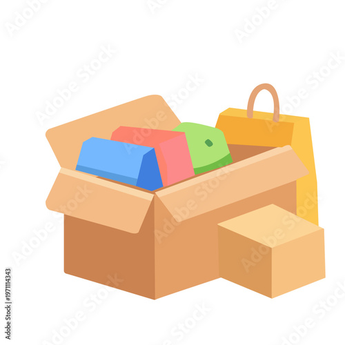 To pack groceries into a box