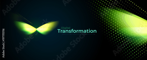 AI Technology Science Research Abstract Digital Transformation Symbol, Digital Neon Glowing Halftone Butterfly Robot Abstract Logo Icon. Innovate Scientific Complex Researching. Vector Illustration