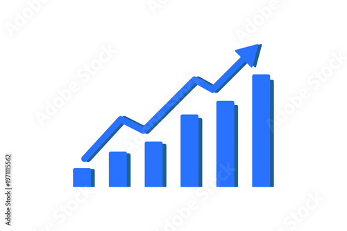 Free Download Bar chart and arrow showing upward trend on transparent background. - GFXLoad