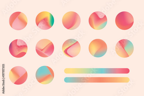 Summer gradient social media template vector set