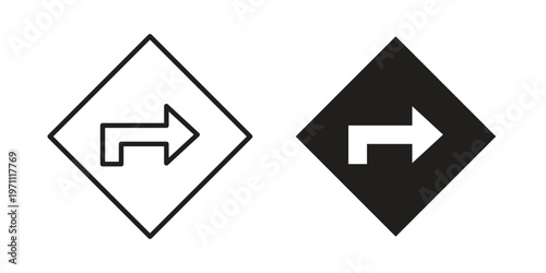 Directions icon set, collection of icon in editable strokes and flat versions