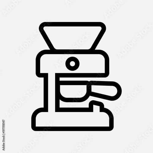Minimalist coffee machine design, UI icon vector