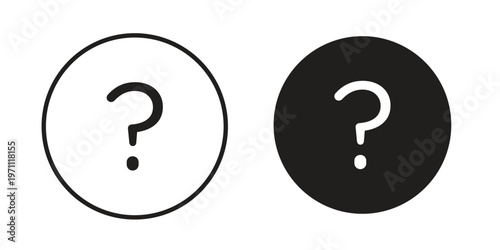 Doubts button icon set, collection of icon in editable strokes and flat versions