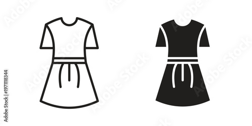 Dress icon set, collection of icon in editable strokes and flat versions